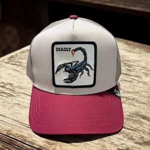 NEW Goorin Bros. Deadly Scorpio Trucker Hat Cap Unisex OSFA Maroon & Beige NWOT